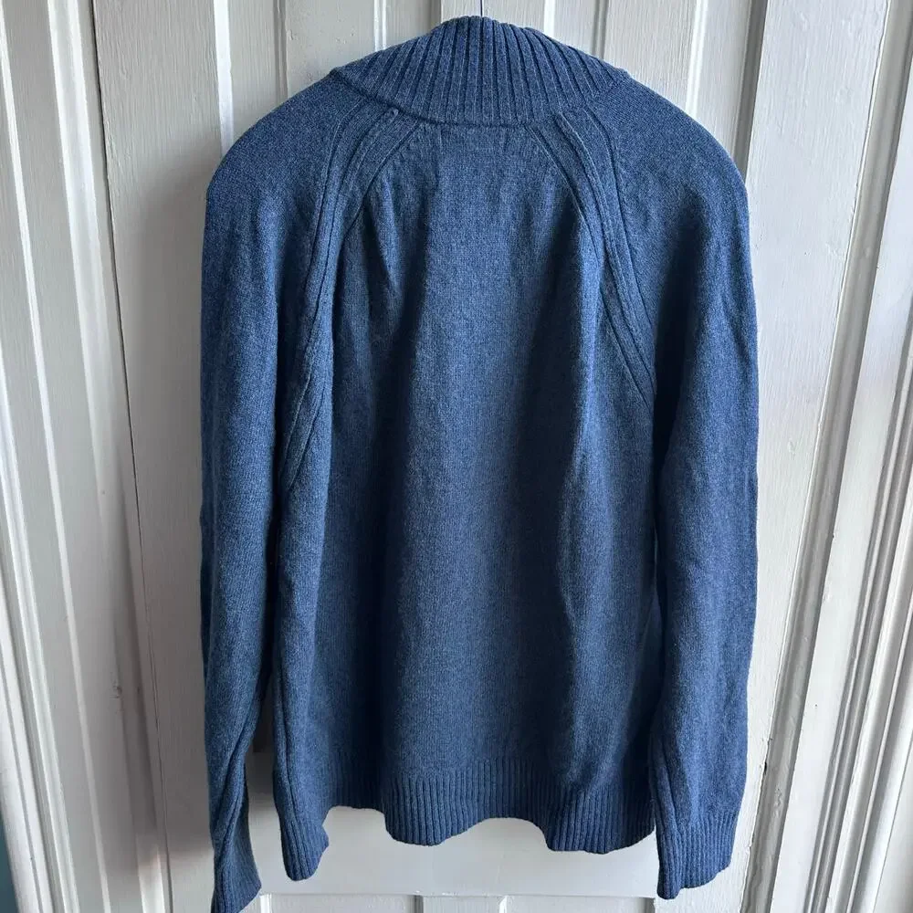 Banana Republic Novara Mock Neck Sweater – Navy Blue – XL – Italian Yarn